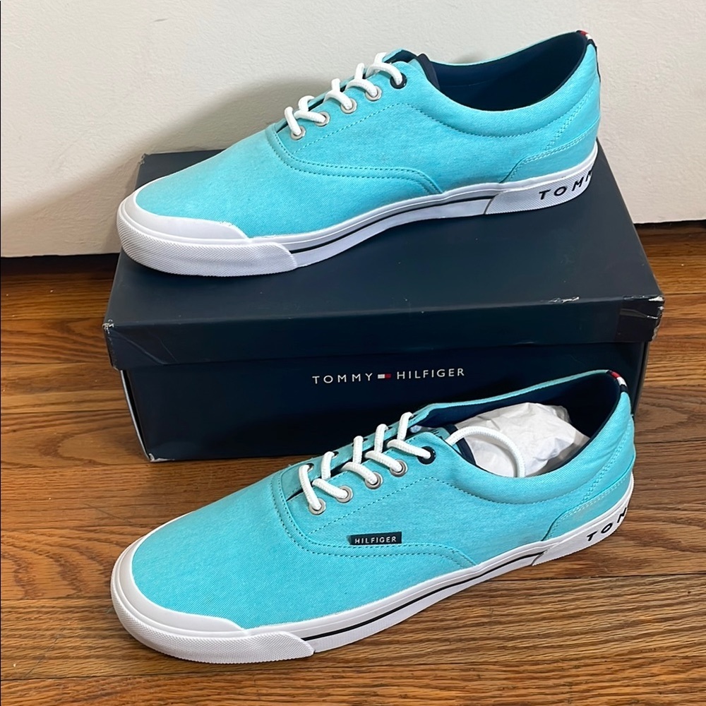 Tommy Hilfiger Casual Lace up Pallet Sneakers Light‎ Blue Men's 13M